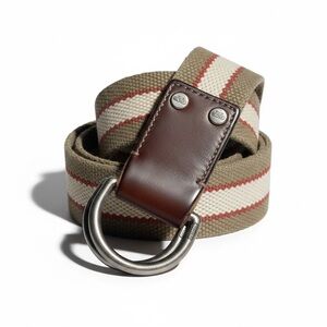 Coach Leather And Canvas D-Ring Belt Striped Sz S (42" end to end) Golf Casual